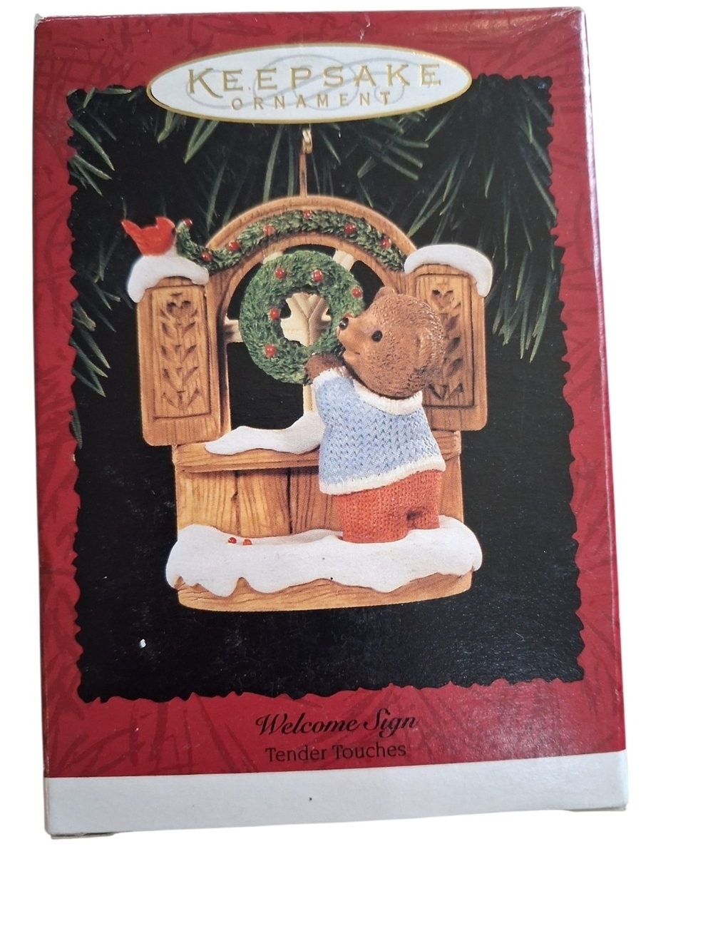 Hallmark Keepsake 'Tender Touches' Bear Welcome Sign Ornament